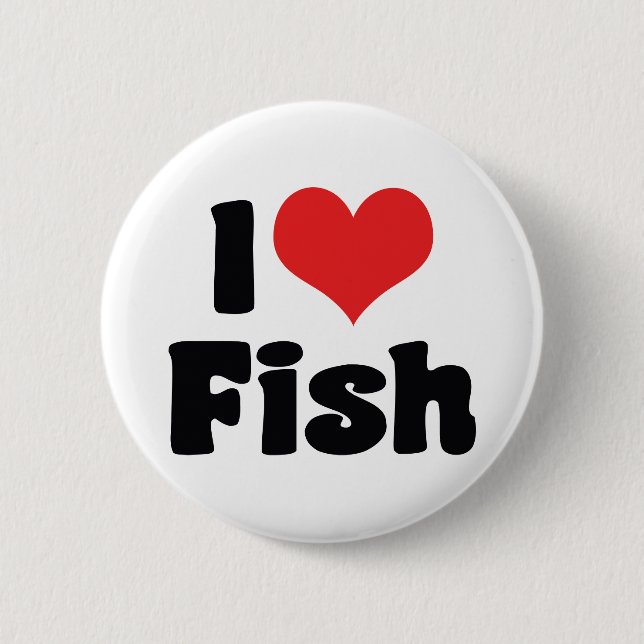 Jag älskar Heart Fish - Akvarieälskare Knapp (Framsida)