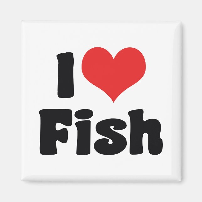 Jag älskar Heart Fish - Akvarieälskare Magnet (Framsidan)