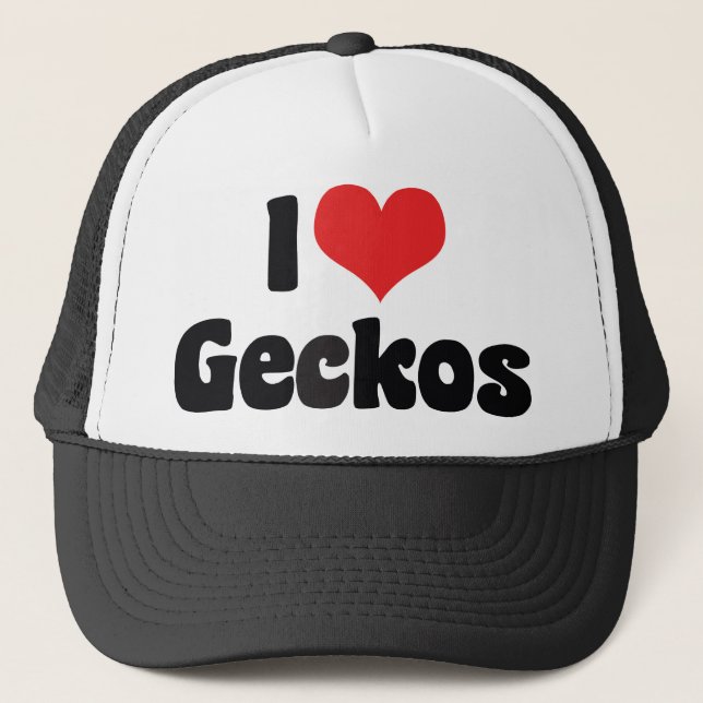 Jag älskar Heart Geckos Truckerkeps (Framsida)