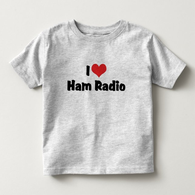 Jag älskar Heart Ham Radio - amatörradioälskare Tee (Framsida)