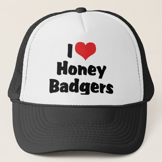 Jag älskar Heart Honey Badgers Keps (Framsida)
