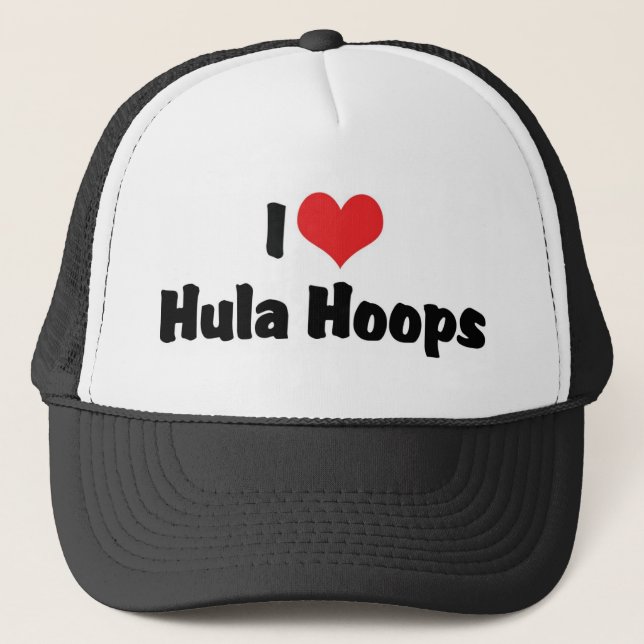 Jag älskar Heart Hula Hoops - 1950-talets Hula Hoo Truckerkeps (Framsida)