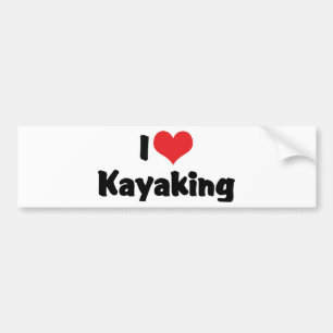Jag älskar Heart Kanot - Flodflotte Bildekal