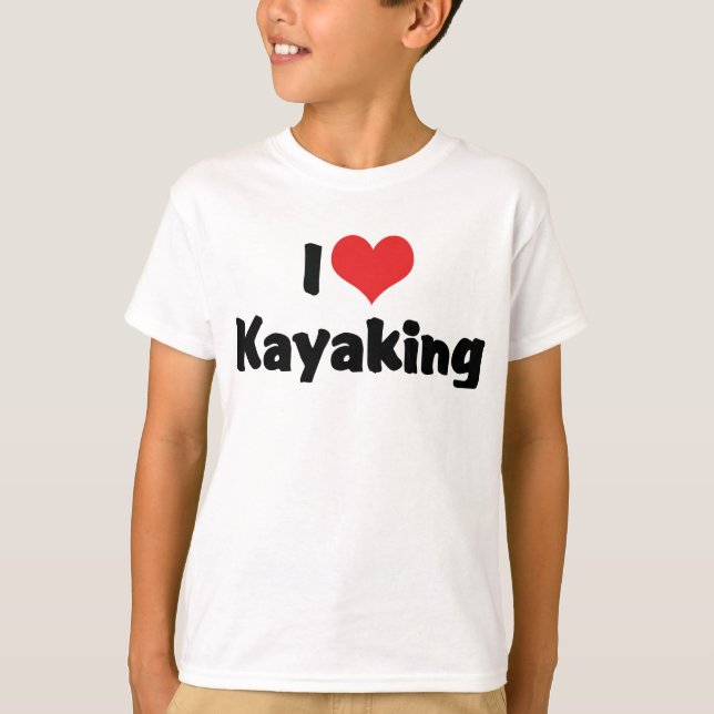 Jag älskar Heart Kanotsegling - Flodflottning Tee Shirt (Framsida)