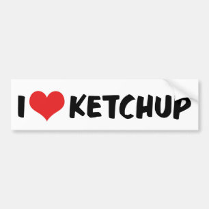 Jag älskar Heart Ketchup - Catsup Lover Bildekal