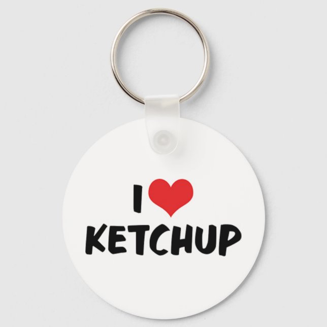 Jag älskar Heart Ketchup - Catsup Lover Nyckelring (Framsida)