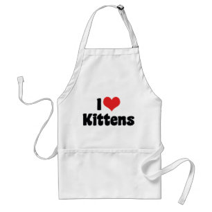 Jag älskar Heart Kittens - kattälskare Förkläde