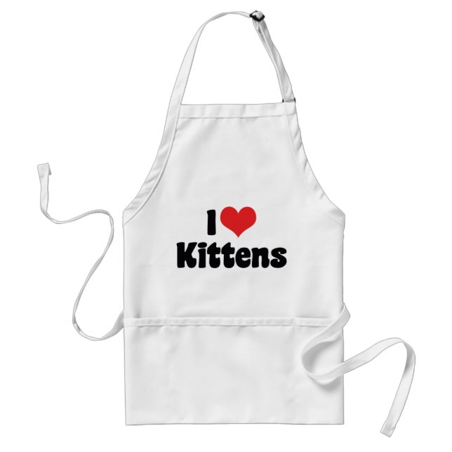Jag älskar Heart Kittens - kattälskare Förkläde (Framsidan)