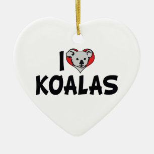 Jag älskar Heart Koalas - Koala Älskare Julgransprydnad Keramik