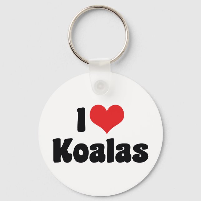Jag älskar Heart Koalas - Koalaälskare Nyckelring (Framsida)