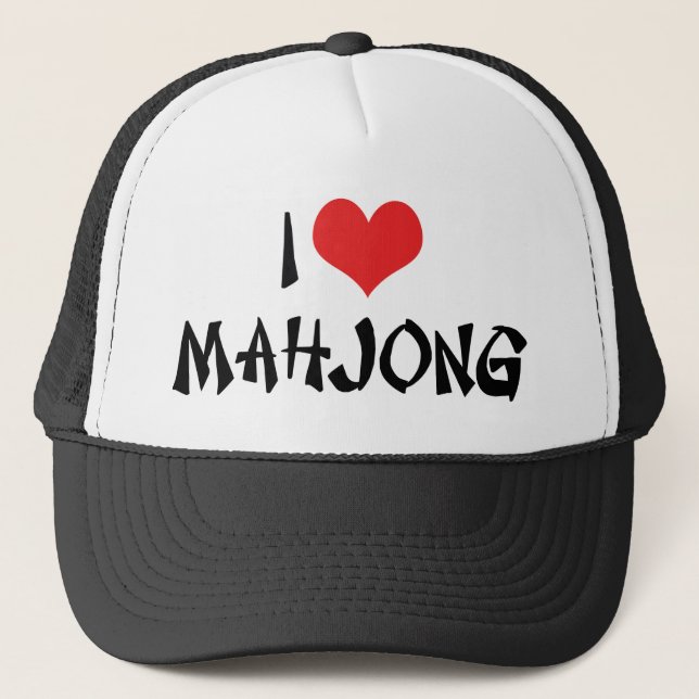 Jag älskar Heart Mahjong - Mah Jong-älskare Keps (Framsida)