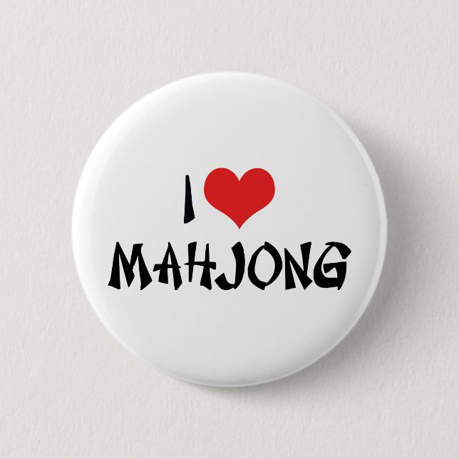 Jag älskar Heart Mahjong - Mah Jong-älskare Knapp (Framsida)
