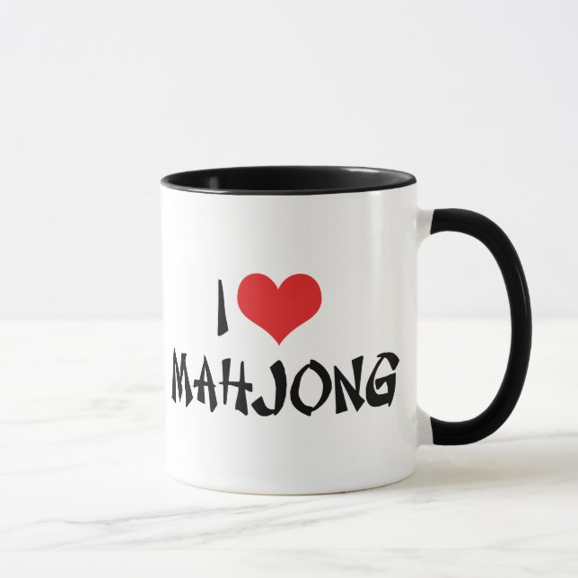 Jag älskar Heart Mahjong - Mah Jong-älskare Mugg (Höger)