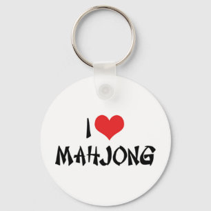 Jag älskar Heart Mahjong - Mah Jong-älskare Nyckelring