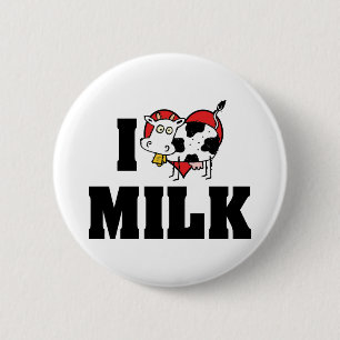Jag älskar Heart Milk - Ko Juice Mejerälskare Knapp