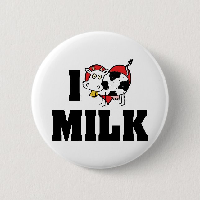 Jag älskar Heart Milk - Ko Juice Mejerälskare Knapp (Framsida)
