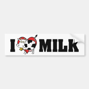Jag älskar Heart Milk - Ko Juice Mejeriälskare Bildekal