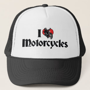 Jag älskar Heart Motorcyklar Truckerkeps