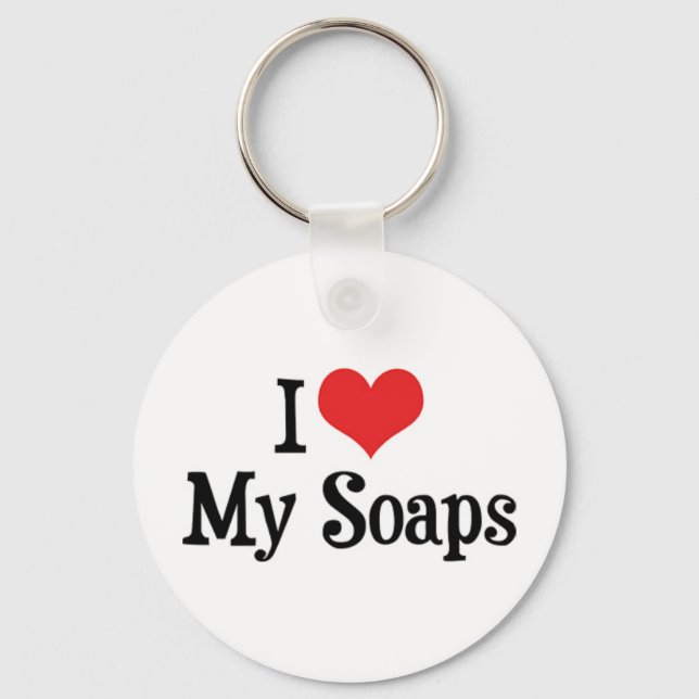Jag älskar Heart My Soaps - Soap Opera Lover Nyckelring (Framsida)