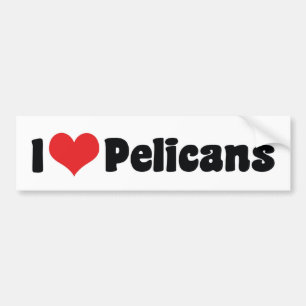 Jag älskar Heart Pelicans - Pelican Älskare Bildekal