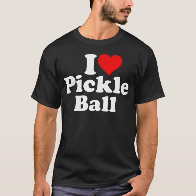 Jag älskar Heart Pickle Ball T Shirt (Framsida)