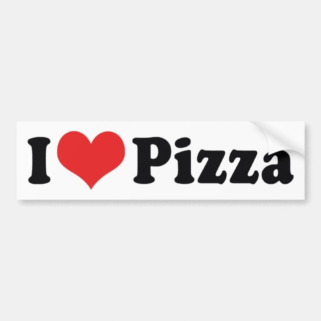Jag älskar Heart Pizza Bildekal (Framsidan)