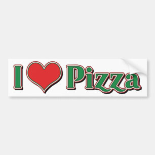 Jag älskar Heart Pizza Bildekal