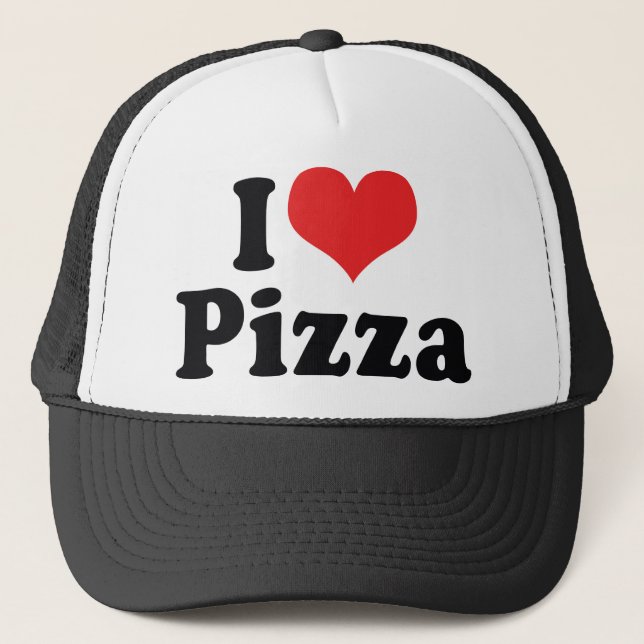 Jag älskar Heart Pizza Keps (Framsida)
