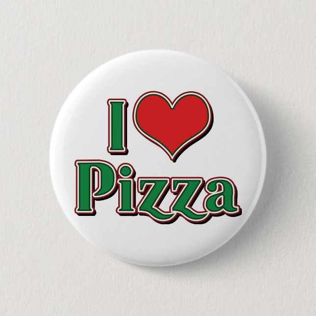 Jag älskar Heart Pizza Knapp (Framsida)