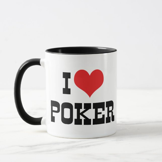 Jag älskar Heart Poker - Texas Holdem-älskare Mugg (Vänster)