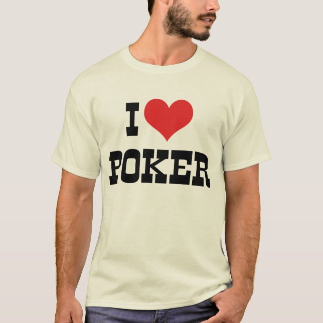 Jag älskar Heart Poker - Texas Holdem-älskare Tee (Framsida)