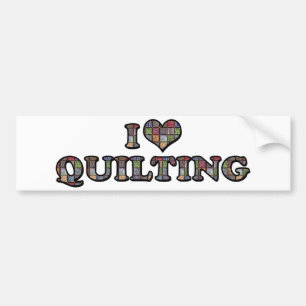 Jag älskar Heart Quilting - Sy Quilter Bildekal