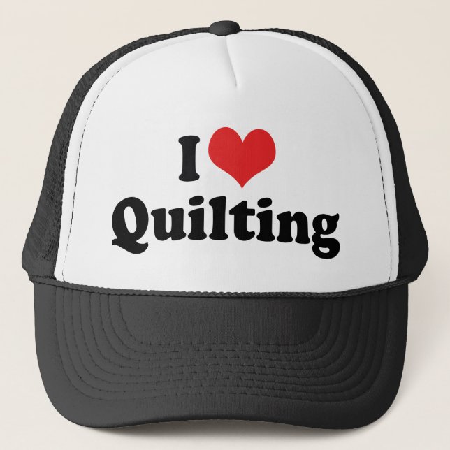 Jag älskar Heart Quilting - Sy Quilter Truckerkeps (Framsida)