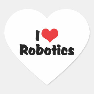 Jag älskar Heart Robotics - Robotälskare Hjärtformat Klistermärke