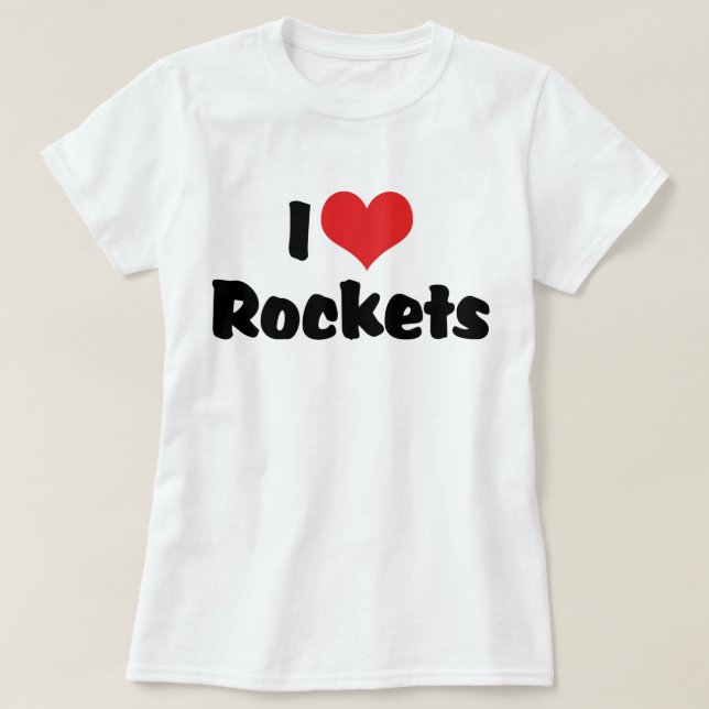 Jag älskar Heart Rockets - rymdutforskning Tee (Design framsida)