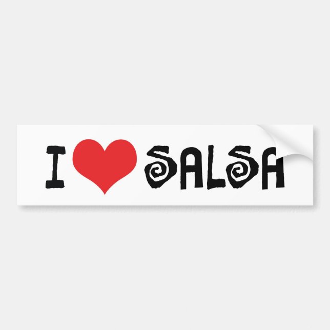 Jag älskar Heart Salsa Bildekal (Framsidan)
