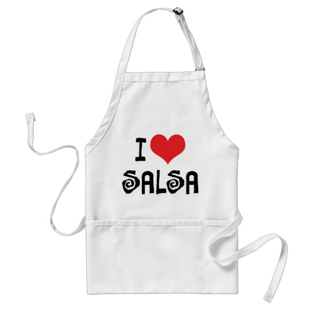 Jag älskar Heart Salsa Förkläde (Framsidan)