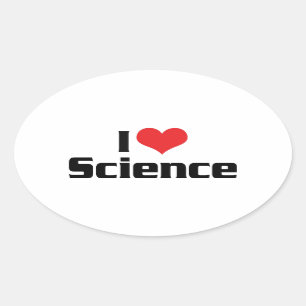 Jag älskar Heart Science Ovalt Klistermärke