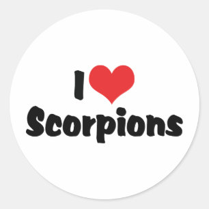 Jag älskar Heart Scorpions Runt Klistermärke