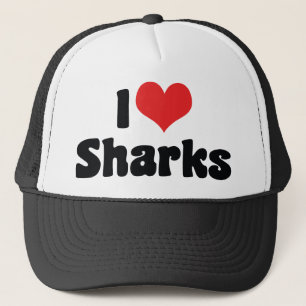 Jag älskar Heart Sharks - Hajälskare Truckerkeps
