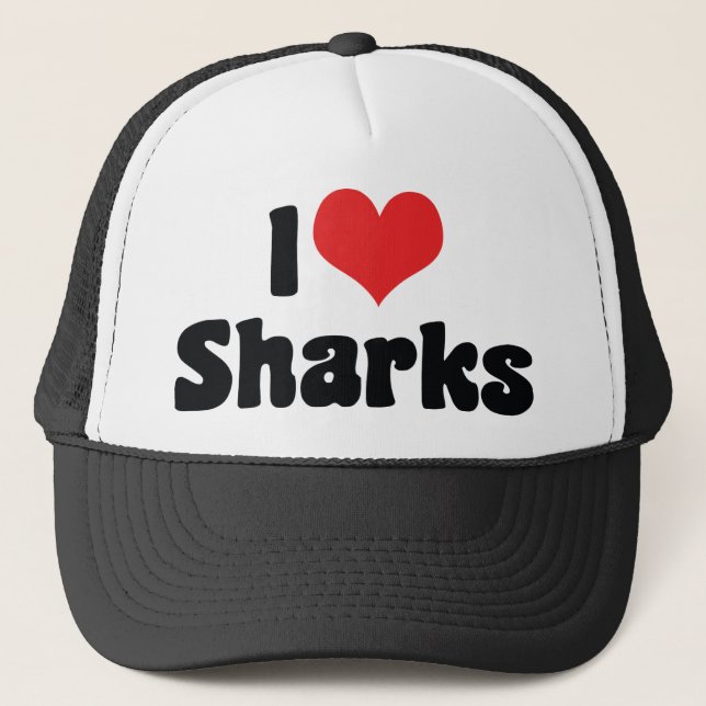 Jag älskar Heart Sharks - Hajälskare Truckerkeps (Framsida)