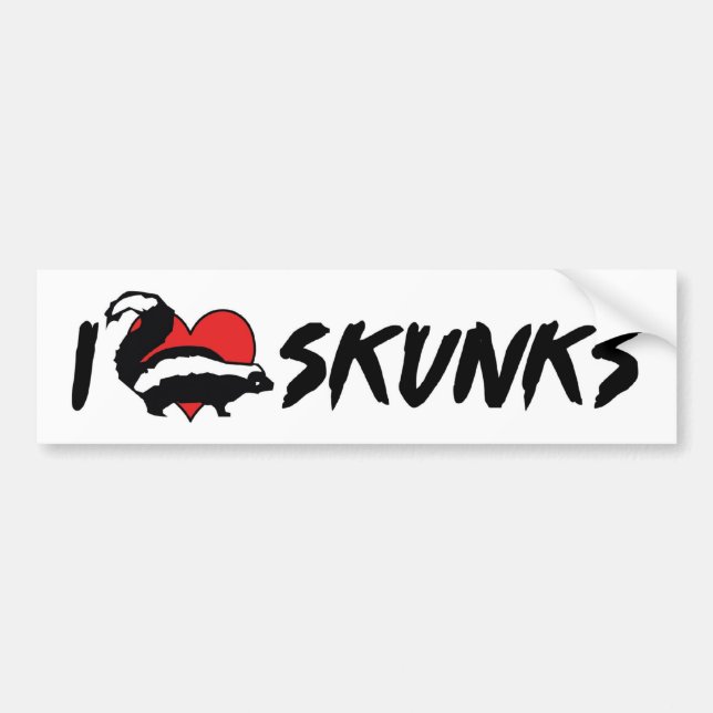 Jag älskar Heart Skunks Bildekal (Framsidan)