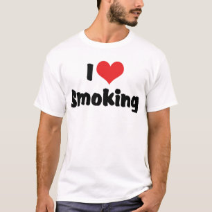 Jag älskar Heart Smoking - Tobaks cigarett rökare Tee Shirt