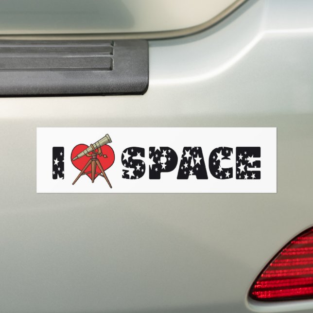 Jag älskar Heart Space - Astronomiälskare i yttre  Bildekal (På Bil)