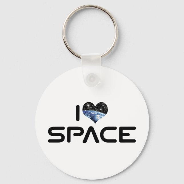 Jag älskar Heart Space - Rymdastronomiälskare Nyckelring (Framsida)