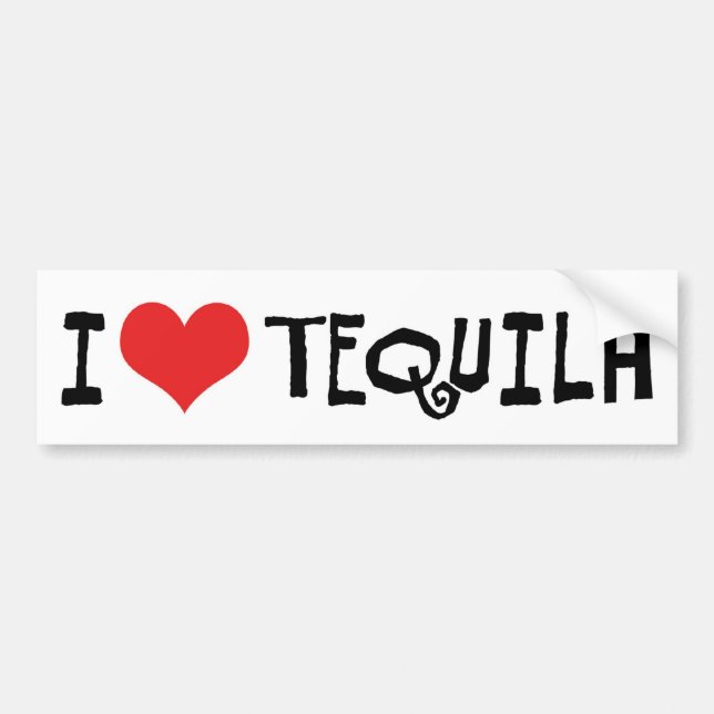Jag älskar Heart Tequila Bildekal (Framsidan)