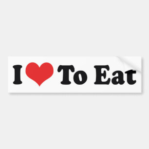 Jag älskar Heart To Eat - Matmatad Bildekal