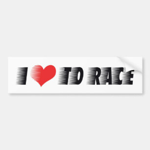 Jag älskar Heart To Race - Bilmotorcykelracingälsk Bildekal