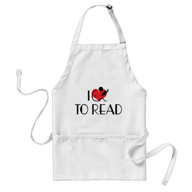 Jag älskar Heart To Read - Bokälskare Förkläde (Framsidan)