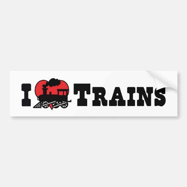 Jag älskar Heart Trains - Modelljärnvägsentusiast Bildekal (Framsidan)
